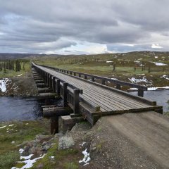 Wooden-decked E.L. Patton Yukon River Bridge on the Dalton Highway